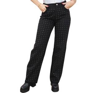NEW PRETTY GARBAGE rhinestone jeans in black